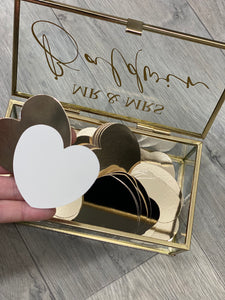 Gold Glass Alternative Guest Book with Hearts