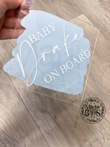 Personalised Baby On Board Acrylic Plaque